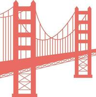 Orange Illustration Of Golden Gate Flat Icon. vector