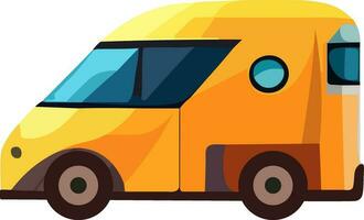 Flat Style Auto Or Taxi Icon In Yellow Color. vector