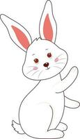 Character of Cute Rabbit Raised One Hand Element. vector