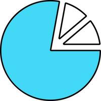 Isolated Pie Chart Icon In Turquoise And White Color. vector