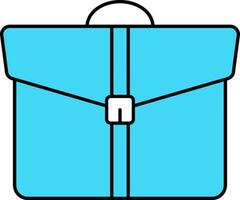 Isolated Briefcase Icon In Turquoise And White Color. vector