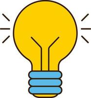 Illuminate Bulb Icon In Flat Style. vector