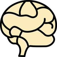 Yellow Human Brain Element Set. vector