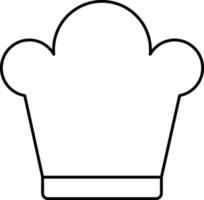 Isolated Chef Hat Icon In Outline Style. vector