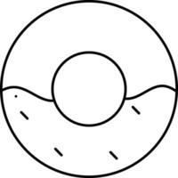 aislado rosquilla icono en negro contorno estilo. vector