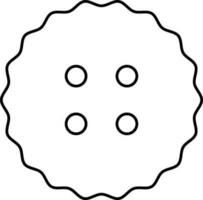 Isolated Cookie Icon In Black Outline Style. vector