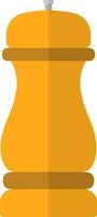 Yellow Pepper Shaker Icon In Flat Style. vector