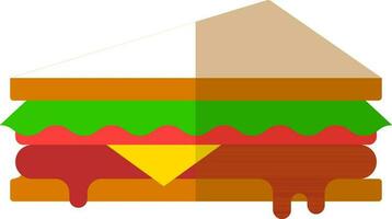 Isolated Sandwich Icon In Flat Style. vector