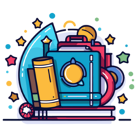 cute illustration of back to school icon png