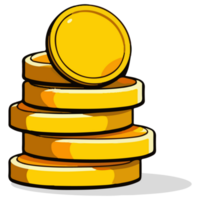 Coins stack illustration. coins icon flat png