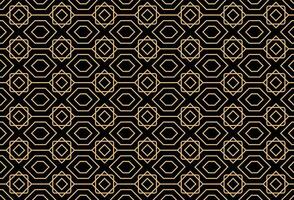 Seamless gold line geometric modern pattern, Isometric cube gold line seamless pattern on black background vector