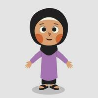 Illustration of a Muslim girl character vector