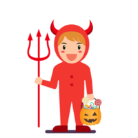 niños en diablo disfraz de halloween png