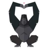 Gorilla pose hands in shape of heart png