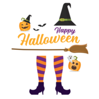 Witch legs Witch broom and hat png