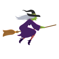 Witch flying on broomstick png