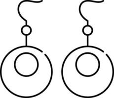 Illustration of Drop Earrings Icon In Outline Style. vector
