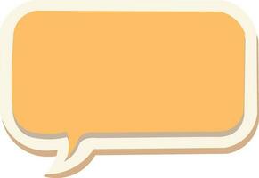 Sticker Or Label of Blank Chat Box In Yellow Color. vector