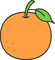 Flat Illustration Of Tangerine Icon. vector