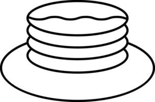 Isolated Pancake Icon In Line Art. vector