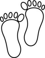 Isolated Footprint Icon In Line Art. vector