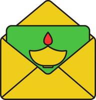 flt estilo diwali saludo tarjeta vistoso icono. vector