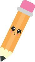 Kissing Pencil Cartoon Icon In Flat Style. vector