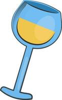 Isolated Cocktail Element In Blue And Yellow Color. vector