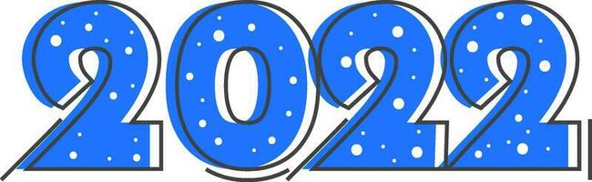 Blue 2022 Number In Dotted Effect On White Background. vector