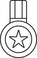ilustración de colgando medalla con estrella icono en negro ataque. vector