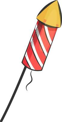 Fireworks Rocket Element In Flat Style.