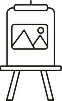 Isolated Drawing Board With Tripod Icon In Black Stroke. vector