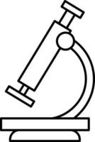 Black Linear Style Microscope Icon. vector