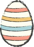 Colorful Striped Egg Doodle Vector. vector