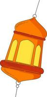 Orange And Yellow Arabic Lantern Vector. vector