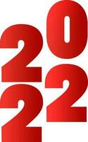 Red 2022 Number On White Background. vector