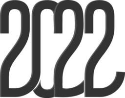 Stylish Black 2022 Number On White Background. vector