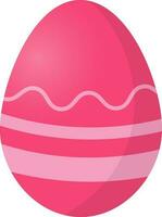 Pink Doodle Style Easter Egg On White Background. vector