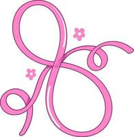 Vector Of Creative 8th Number Made By Ribbon Decorate With Flower.