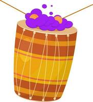 Beating Snare Drum From Music Stick Flat Vector. vector