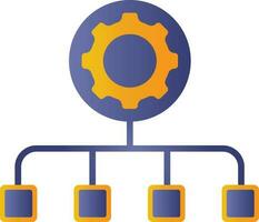 Four Step Setting Chart Icon In Blue And Orange Color. vector