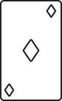 Isolated Playing Card Icon in Black Line Art. vector