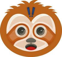 Explanation Sloth Animal Circle Cartoon Emoji Flat Icon. vector