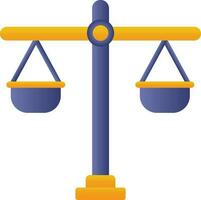 Balance Scale Icon Orange And Blue Color. vector