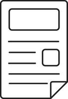 Isolated Bill or Invoice Icon in Thin Line Art. vector