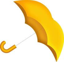 3D Illustration Of Yellow Open Umbrella On Floor Element. vector