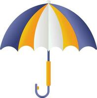 Blue And Orange Open Umbrella Flat Icon. vector