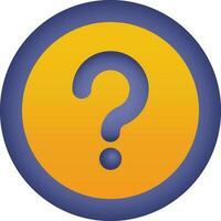 Question Mark Circle Icon In Blue And Orange Color. vector