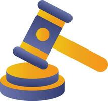 Blue And Orange Illustration Of Gavel Icon. vector