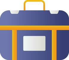 Isolated Briefcase Icon In Orange And Blue Color. vector